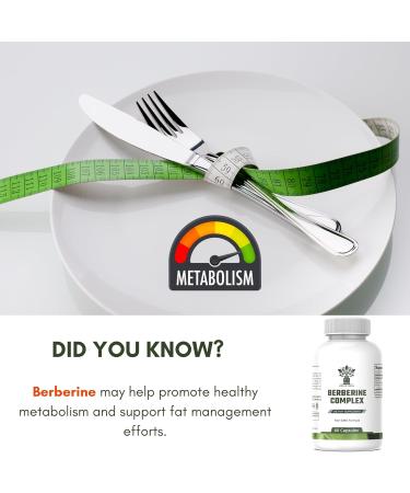 Berberine Supplement with Bitter Melon Extract and Banaba Leaf Extract - 1000mg Berberine HCL for Immune System - Weight Management - Non-GMO - Gluten-Free Berberine Complex 60 Capsules. - Buy Online on GoSupps.com