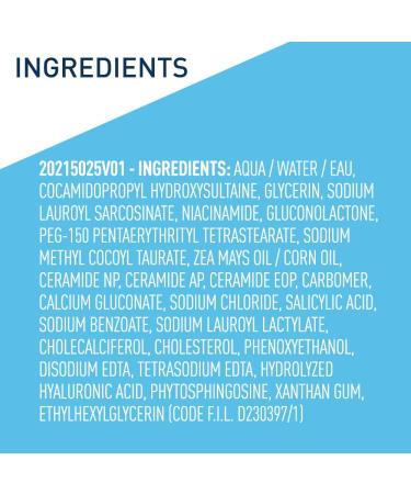 CeraVe Renewing Salicylic Acid Cleanser Formulated With Hyaluronic Acid Niacinamide & Ceramides Gentle BHA Exfoliating Face Wash Smooths & Softens Skin Non Comedogenic & Fragrance Free 16 Ounce 16 Fl Oz (Pack of 1) - Buy Online on GoSupps.com