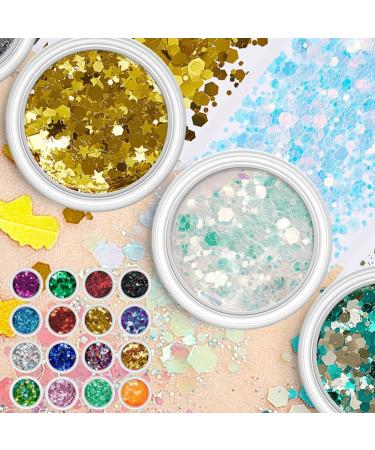 4 Box Fantasy Glitter Set | Irregular Face & Body Sequined Makeup | Festival Cosmetic Glitter Accessories - Set of 3 - Buy Online on GoSupps.com