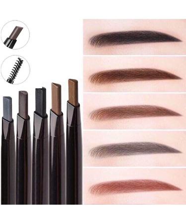 DERCLIVE 2pcs Eyebrow Definer Pencil Waterproof Durable Automaric Liner Professional Brow Kit with Brush in Black - Buy Online on GoSupps.com