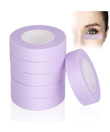 Lash Tape Vaktop 6 Rolls Eyelash Tape Adhesive Lash Tape for Eyelash Extension Breathable Micropore Make Up Tape - for False Lash Extension Accessories (0.5 inch x 10 Yards Purple) style2-purple