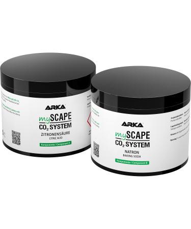 ARKA MYSCAPE CO2 Refiller - 2x400g - refill set for CO2 systems components A: citric acid & b: soda for optimal plant growth in freshwater aquariums 800 g