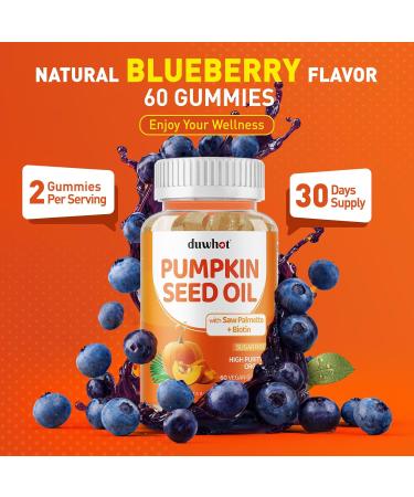 Pumpkin Seed Oil Gummies Organic Pumpkin Seed Oil Supplements with Saw Palmetto Biotin for Skin & Hair Growth Cold Pressed Pumpkin Seed Extract with Stinging Nettle for Prostate Health Vegan 60 - Buy Online on GoSupps.com