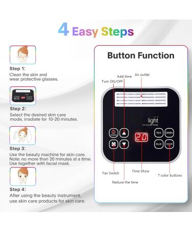 Fxtiaa LED Face Light Therapy Mask - 7 in 1 Color LED Facial & Body Beauty Device | International Shipping Available - Buy Online on GoSupps.com