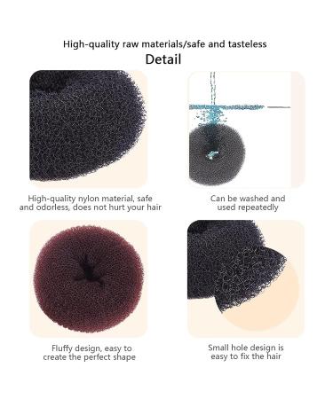 3 Pcs Magic Hair Roll Tool Set - DIY Foam Ring Shaper Snap, Bun Donut Hair Accessories for Women - Long Buckle Nylon Styling Tool in Brown - Buy Online on GoSupps.com