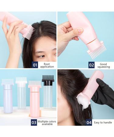 ORTUH 3 Hair Oil Applicator Bottle 160ml Hair Dye Brush Bottle Hair Dye Applicator Brush Hair Oil Applicator Bottle Applicator Brush Bottle With Graduated Scale For Salon Dyeing Perming (Pink) - Buy Online on GoSupps.com