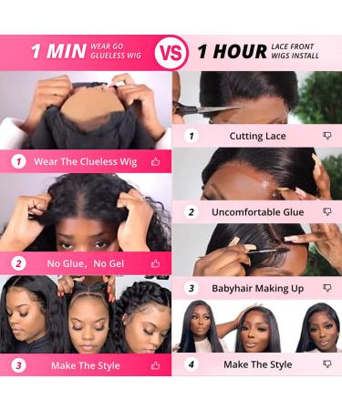 MEGALOOK 28 Inch Body Wave Human Hair Glueless Lace Front Wig - Pre Plucked 200% Density Natural Color with Baby Hair - Buy Online on GoSupps.com