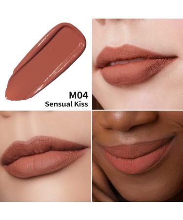 Oulac Liquid Matte Lipstick M04 - Brown Apricot | Long-Lasting Intensive Color Vegan & Gluten-Free | Perfect Kiss With Precise Applicator - Buy Online on GoSupps.com