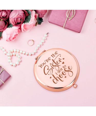 LRUIOMVE Friendship Sister Compact Mirror - Rose Gold Engraved Travel Makeup Mirror - Buy Online on GoSupps.com
