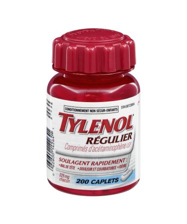 Tylenol Regular Strength 325mg Caplets 200 count