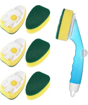 Non-Scratch Dishwand Refills: 6-Pack Heavy Duty Sponge Heads with Soap Dispenser - Dishwasher Safe Cleaning Tool Kit - Buy Online on GoSupps.com