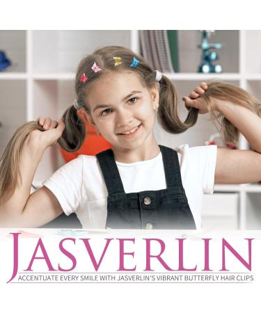 JASVERLIN Butterfly Hair Clips Set - 50pcs Assorted Colors for Girls & Women - Y2K Festival Accessories - Organizer Included - Buy Online on GoSupps.com