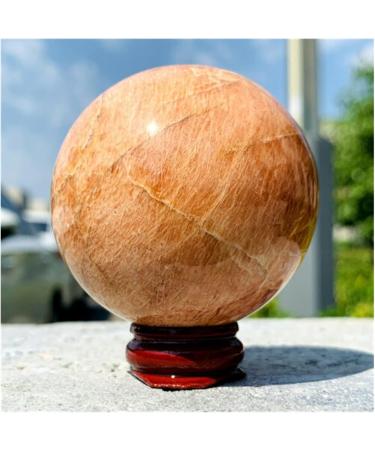 Natural Crystal Rough Natural Moonstone Crystal Polished Ball Stone +Wooden Base Quartz Stones - Buy Online on GoSupps.com
