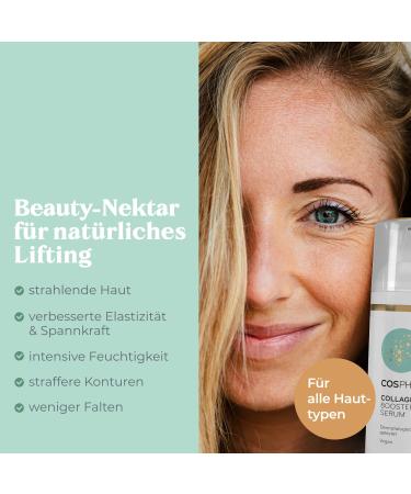 Cosphera Collages Booster Serum 50ml | Vegan Face Serum with Hyaluronic Acid Peptides & Vitamin B3 | Anti-Wrinkle Dark Circles & Bags Solution - Buy Online on GoSupps.com