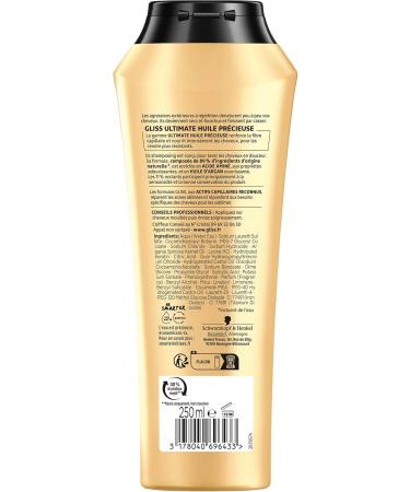 Schwarzkopf - Gliss - Precious Care Oil Shampoo - Dry/Very Damaged Hair - Anti-Breakage Action - 89% Natural Ingredients - 250 ml Bottle - Buy Online on GoSupps.com