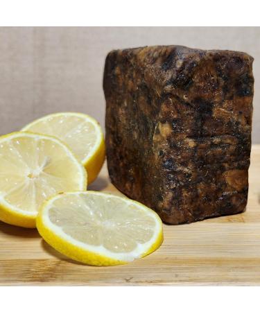 Aroma Depot Lemon Raw African Black Soap 8 oz - 100% Natural Handmade Soap for Acne Eczema Psoriasis & Scar Removal - Best Face & Body Wash - Buy Online on GoSupps.com