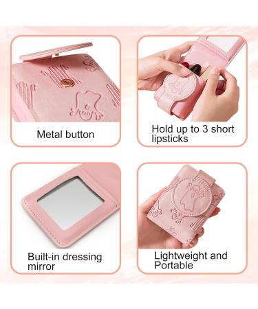 Cute Lipstick Bag with Mirror - Lipstick Organizer for Women | Holds Up to 3 Lipsticks | Perfect Purse Accessory - Buy Online on GoSupps.com