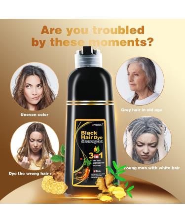 FONDIIA Herbal Brown Hair Color Shampoo 500ML - Instant 3-in-1 Hair Dye for Natural Gray, Brown, and Black Hair Coloring - 15-Minute Refreshing Formula - Buy Online on GoSupps.com