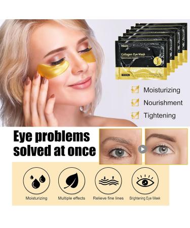 30 Pairs 24K Gold Eye Masks - Crystal Collagen Gel Patches for Puffiness Dark Circles & Fine Lines | Moisturizing Skin Care Pads - Buy Online on GoSupps.com