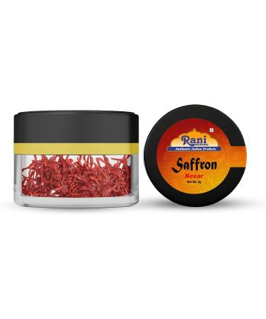 Rani Pure Saffron (Kesar) from India Fragrant & Full Flavor Great for Cooking Tea & Medicinal Grade A All red Threads 1gm(0.035oz) PET Jar All Natural Salt-Free | Vegan | No Colors 1 g (Pack of 1) - Buy Online on GoSupps.com