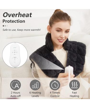 UTK 24x20 Extra Large Weighted Heating Pad for Neck and Shoulders | Electric Heated Wrap with 6 Heat Settings and Tourmaline Beads - Buy Online on GoSupps.com