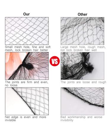 Pack of 100 Invisible Elastic Hair Nets - 20 for Wig & Hair Fixation - Black - Ideal for Ladies' Knot Making - Buy Online on GoSupps.com