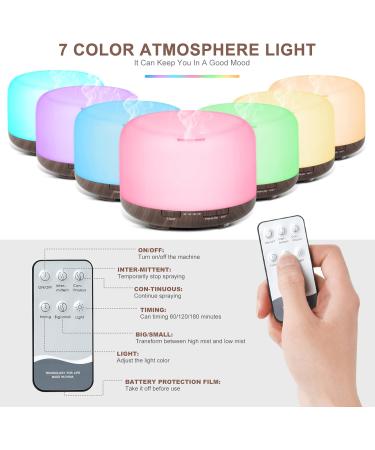 Acwoo 500ml Aroma Diffuser with 6 Fragrance Oils - LED Color Changing Auto-Off Humidifier for Home Yoga Office & Spa - Buy Online on GoSupps.com