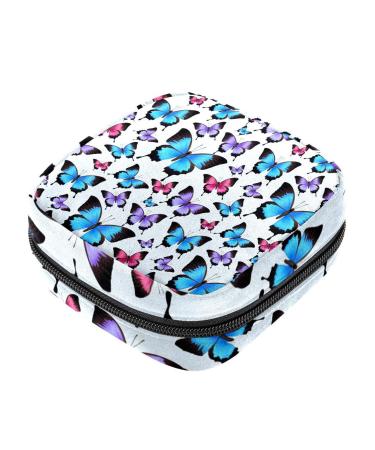 Colored napkin storage bag with butterfly pattern portable period bag for women teenagers girls menstrual cup pocket silent insert holder 3