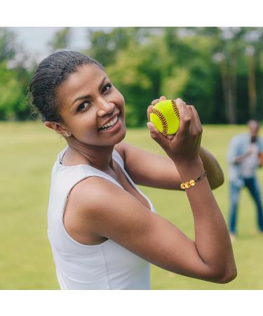 Inbagi 30 Pcs Ball Bracelet Sports Party Favors - Adjustable Braided Rope Bracelets for Teens & Adults - Yellow Softball Theme - Buy Online on GoSupps.com