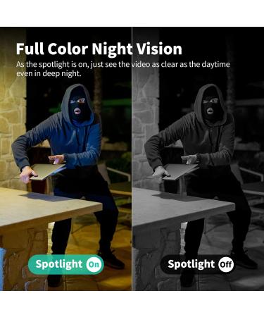 VSMAHOME 2.5K Security Camera Indoor/Outdoor Camera with Spotlight Color Night Vision 24/7 Live View Human&Motion Detection 2-Way Talk Cloud/SD Storage&Playback Supports Alexa&2.4Ghz WiFi Black-1pack - Buy Online on GoSupps.com