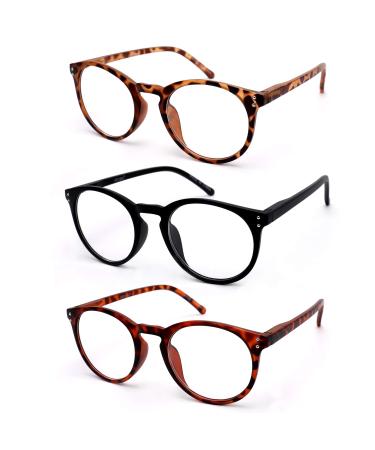 Vecien reading glasses 3 Stuecke springs hinge glasses matt finish for a crystal glasses give you ultra-clear visibility spring hinges sample design for men and women 3 stuecke (with blue light filter) 4.0 diopters