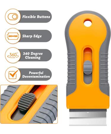 2PCS Oven Cleaning Tool Set with 20PCS Replacement Stickers - Non-Scratch Ceramic Cleaner for Gasket Labels, Decals, and Glue Removal - Buy Online on GoSupps.com
