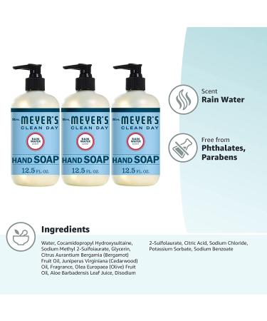 Mrs. Meyer's Clean Day Hand Soap with Essential Oils - 12.5 fl. oz, Biodegradable Formula, Rain Water Scent - Pack of 3 - Buy Online on GoSupps.com