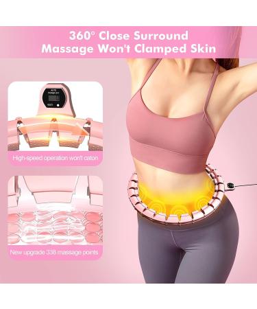 UNTIL Weighted Hula Fit Hoop Plus Size for Adults - 3rd Gen Noiseless Fitness Hoop with Counter - 26 Detachable Links - 2-in-1 Abdominal Fitness Massage - Pink - Buy Online on GoSupps.com