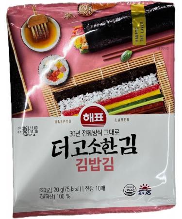SAJO HAEPYO Korean Roasted Seaweed Laver Sushi Nori 20g (3 Packs x 30 Sheets) - Buy Online on GoSupps.com