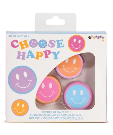 iscream Choose Happy Smiley Face Scented Classic Pot Style Set of 3 Lip Balms Lip Balm Trio - Buy Online on GoSupps.com
