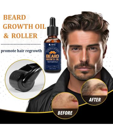 Beard Growth Kit with 0.25mm Beard Roller Beard Growth Serum Hair Growth Kit for Men Thickening and Strengthening for Hair Growth and - Buy Online on GoSupps.com
