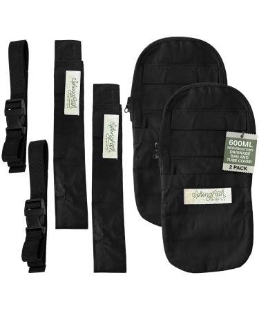 Double Nephrostomy Tube and Drainage Bag Cover - Black