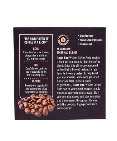 Rapidfire Caramel Macchiato Ketogenic Coffee Pods - 12 Count Pack for Energy, Metabolism & Weight Loss on Keto Diet - Buy Online on GoSupps.com