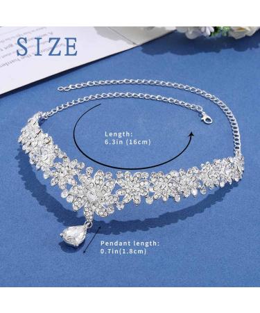IYOU Girl Wedding Headpiece Silver Rhinestone Pendant Forehead Headband Princess Communion Hair Accessories for Flower Girls - Buy Online on GoSupps.com