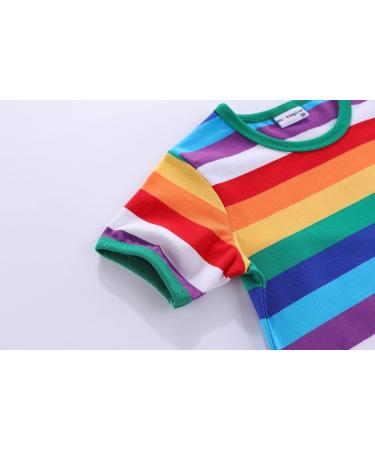 Mud Kingdom Little Boys T-Shirt 18-24 Months Green Rainbow Stripe | Short Sleeve - Buy Online on GoSupps.com