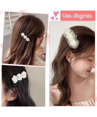 1 Large Camellia Hairpin 1 Camellia Duckbill Hairpin Hair Styling Accessories Flower Hairpin White Flower Hairpin Flower Girl Hair Accessories Small Flower Hairpin - Buy Online on GoSupps.com