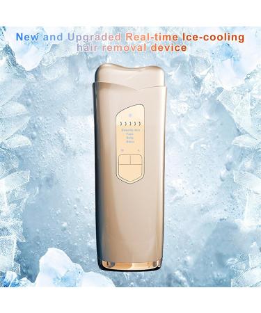 Keaozvfe Laser Hair Removal with Cooling System - Home Use Suitable for Face Legs and Whole Body - 18.5x6cm Gold - Buy Online on GoSupps.com