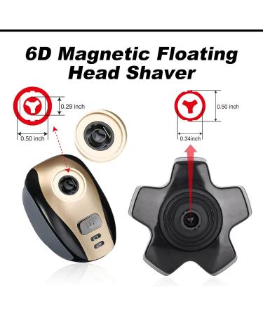 3 Pack 6D Magnetic Head Shaver Replacement Blades Head Electric Razor Replacement Heads Compatible with Muti modes Shaving Blades Shaver for Bald Men with 3 Cleaning Brush by Plantarecover 6d Black - Buy Online on GoSupps.com