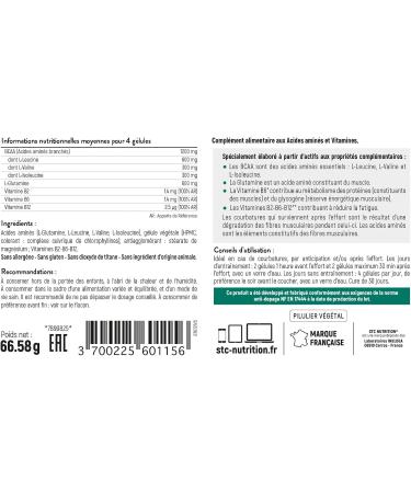 STC NUTRITION - BCAA Synergy+ - Dietary supplement rich in branched amino acids - Increases stress resistance Reduces muscle fatigue - Limits aches and pains - 120 capsules - Buy Online on GoSupps.com