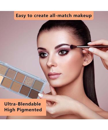 TWLBXMG Eyeshadow Palette - Matte Shimmer Glitter, High Pigment Waterproof Brown Neutral Nudes (11 Shades) - Buy Online on GoSupps.com