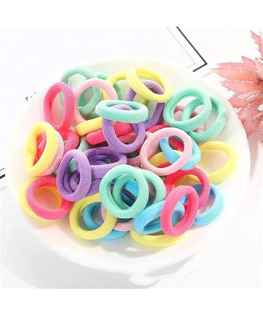 100Pcs Baby Elastics Hair Ties - Candy Color Seamless Girls Hairbands - Multi-Colored Hair Bobbles for Girls - 3cm Ponytail Holder Hair Accessories - Buy Online on GoSupps.com