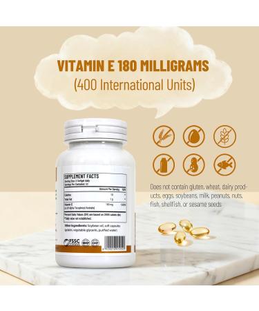 Wins Town Vitamin E Softgels 180mg (400IU), Immune Support, Master Antioxidant, Supports Healthy Hair, Skin & Nails, 100 Capsules - Buy Online on GoSupps.com