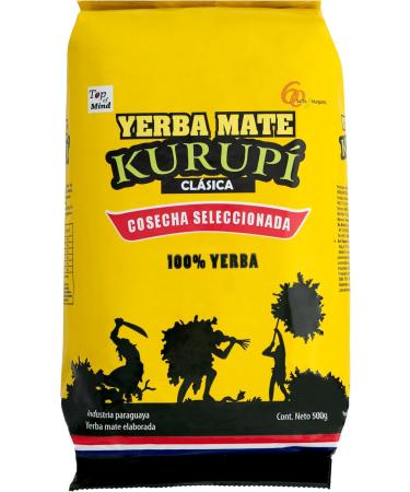 Kurupi Yerba Mate Classica 500g (Sac) - Paraguayen - Yerba Mat - 500 g de yerba mate pure (avec tiges) - Convient pour tre fait avec de l'eau chaude ou froide ou avec du jus (terere) - Buy Online on GoSupps.com