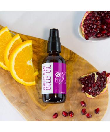 Organic Belly Oil - Stretch Mark Relief with Argan Rosehip & Pomegranate Oils | Improve Skin Elasticity for Pregnancy & Postpartum - Buy Online on GoSupps.com